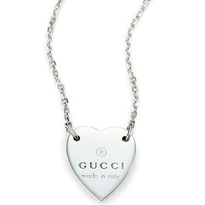 Brand new sterling silver Gucci heart necklace